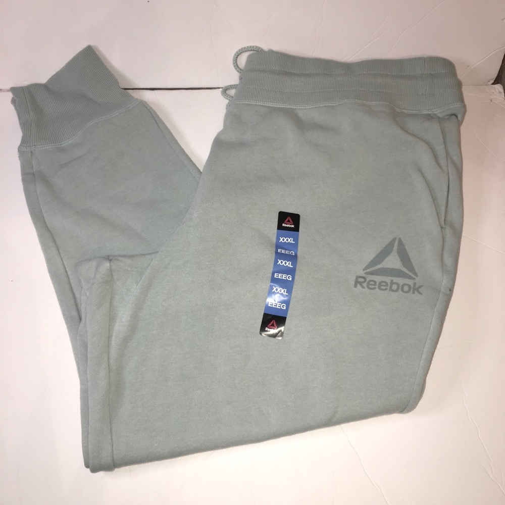 REEBOK Women's Plus Size Cuffed light green sweatpants SIZE XXXL
